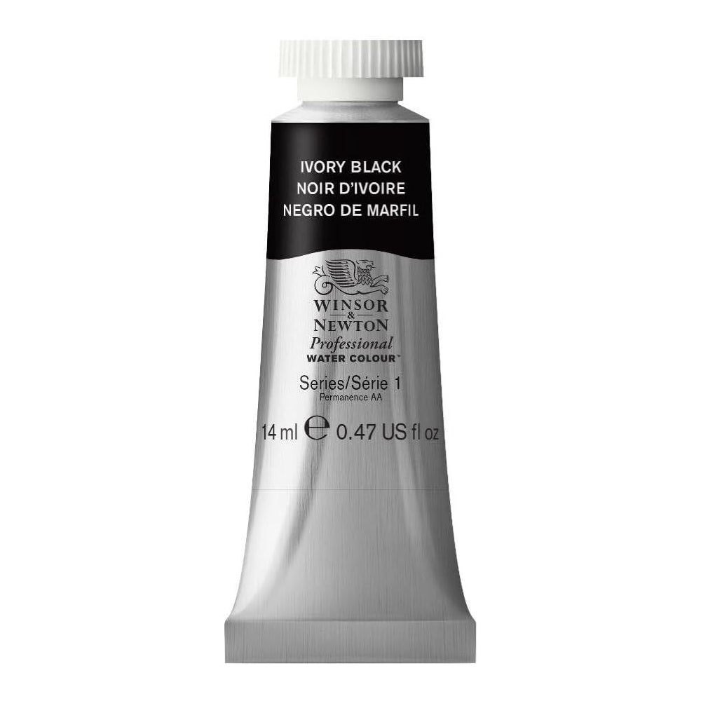 Winsor and Newton Winsor & Newton 14ml Professional Watercolour Artist Paint Tube Ivory Black S1