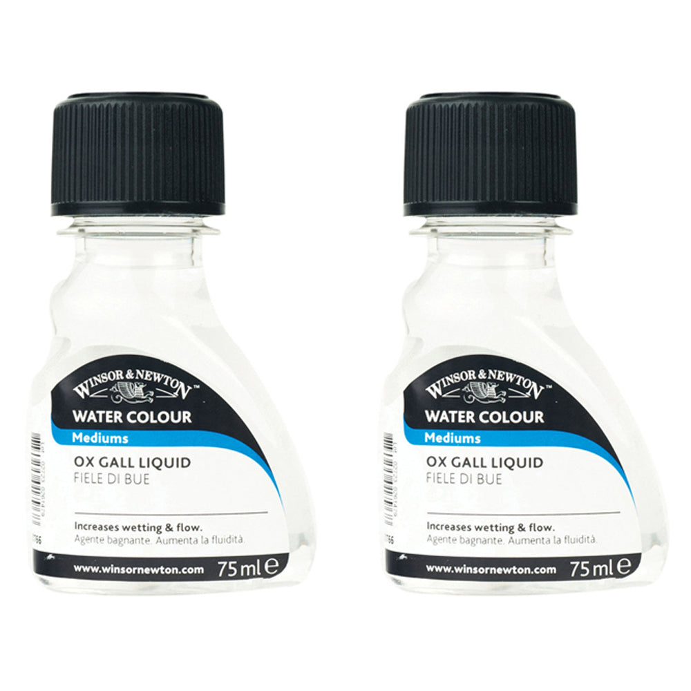 Winsor & Newton 75ml Ox Gall Liquid Paint Surface Tension Reducer (2 Pack)