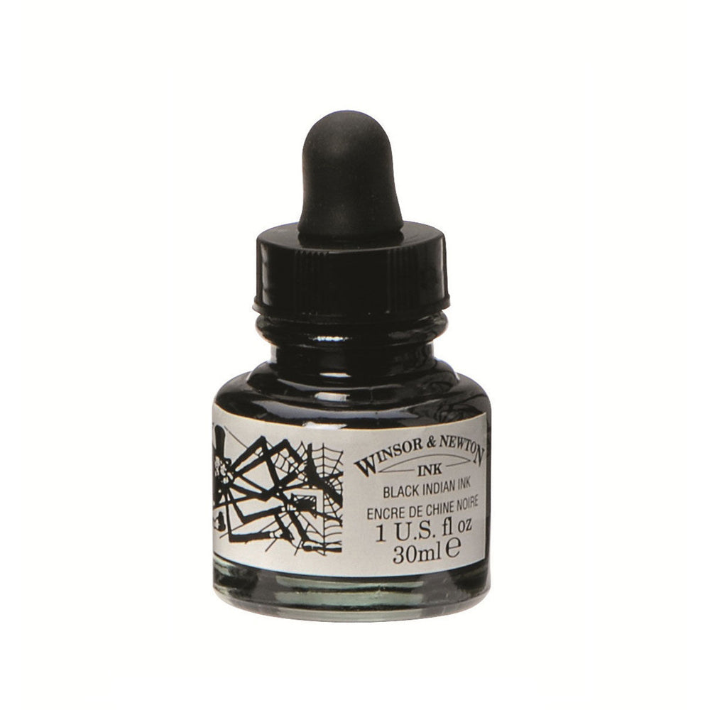 Winsor & Newton 30ml Black Indian Ink 951 Bottle Craft Drawing Calligraphy (2 Pack) — image 2