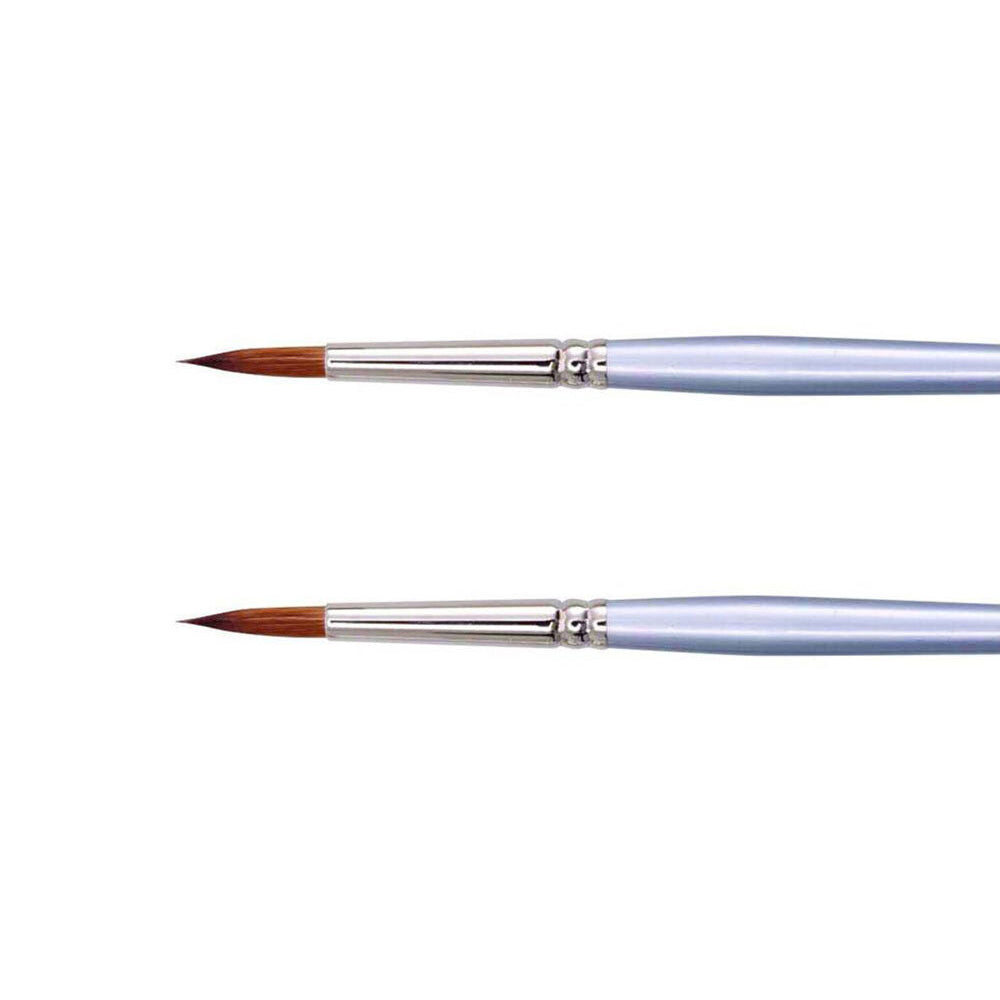 Jasart Round Size 2 Paint Brush Needle-Fine Point Oil/Watercolour Red Sable (2 Pack)