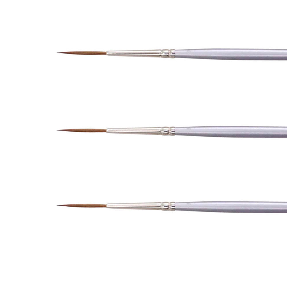 Jasart Red Sable Long Liner Oil/Watercolour Brush - Size 2/0 (3 Pack)