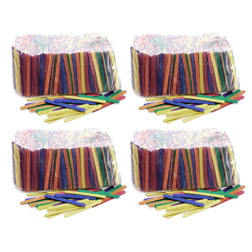 Jasart 1000pc Jasart Wooden Popsticks/Popsicle Sticks Art/Craft Kids Activity Assort (4 Pack)
