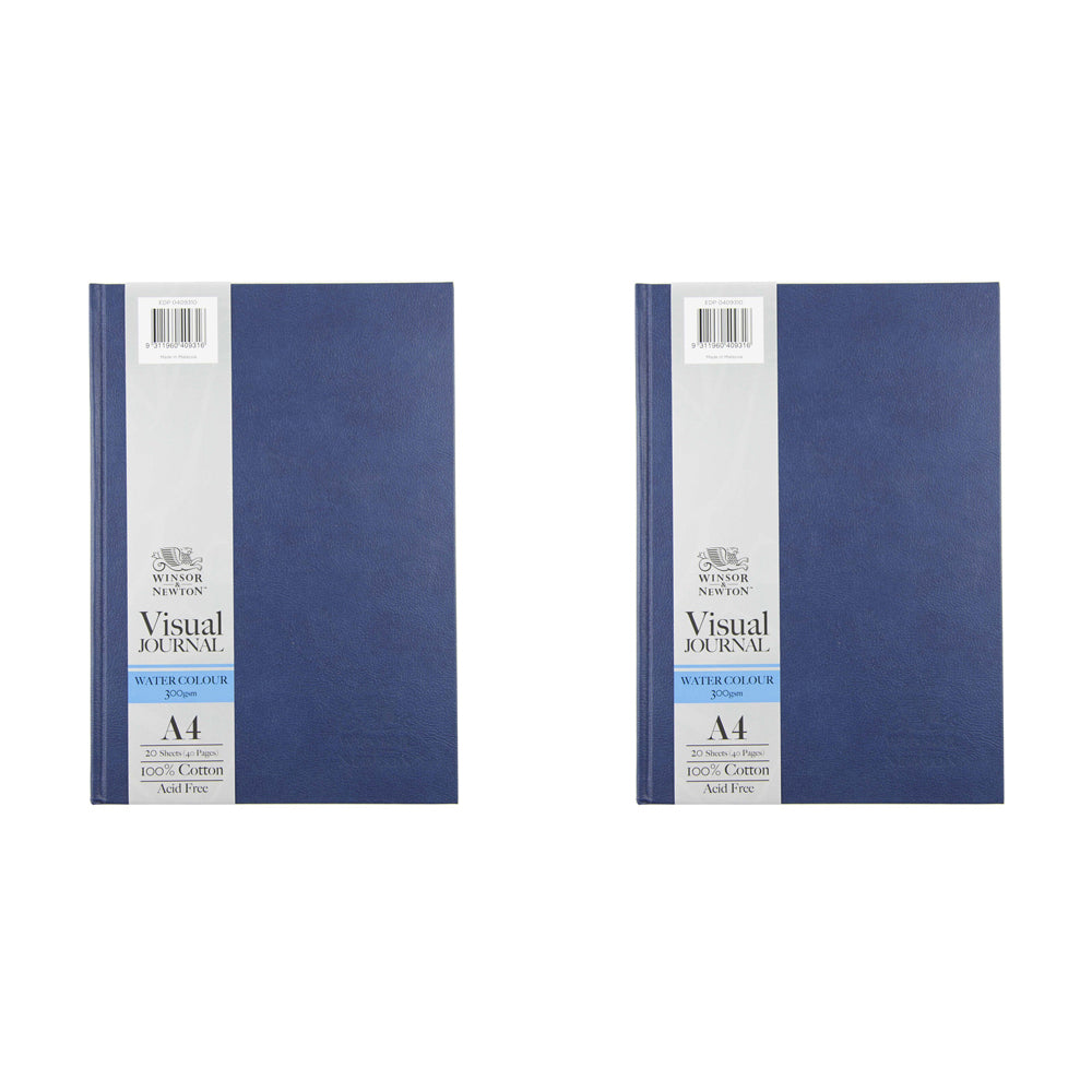 Winsor and Newton Hardbound Water Colour Visual Journal 300gsm A4 64-Pages (2 Pack)