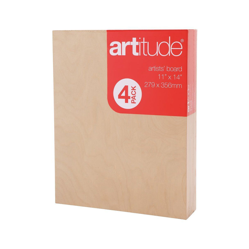 Artitude Canvas Panel Board Thin 11x14" Painting/Drawing Artist Accessory (4 Pieces)