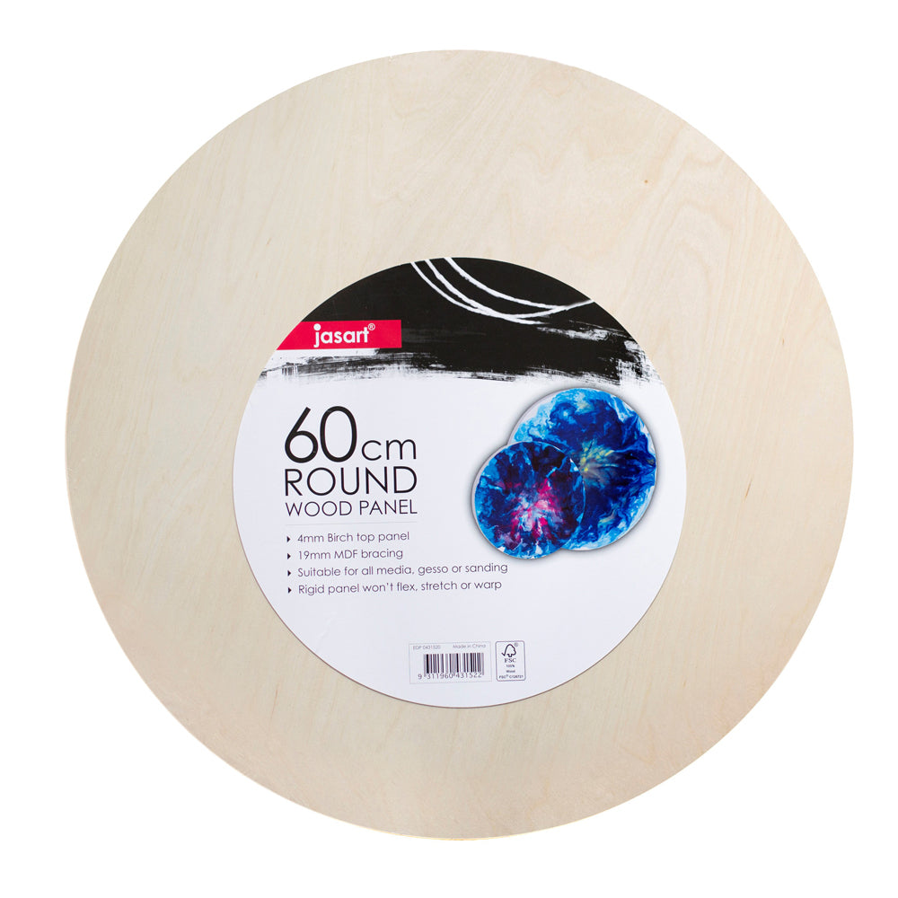 Jasart Round Wood Top Panel Mounted 60cm Drawing/Painting Medium Board Natural