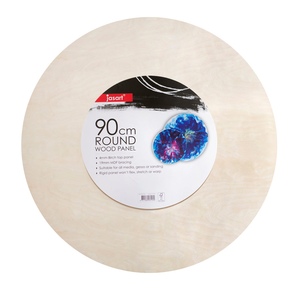 Jasart Round Wood Top Panel Mounted 90cm Drawing/Painting Medium Board Natural