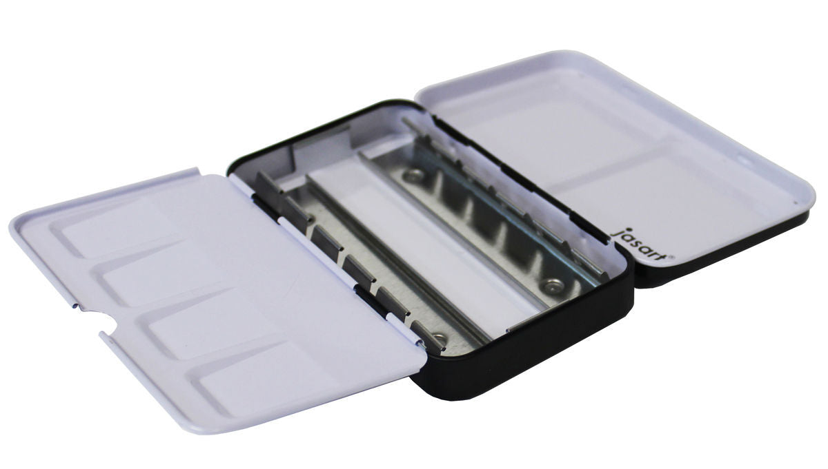 Jasart Voyager Metal Watercolour Empty Palette Storage Box 24x1/2 Pan Blk/wht — image 4