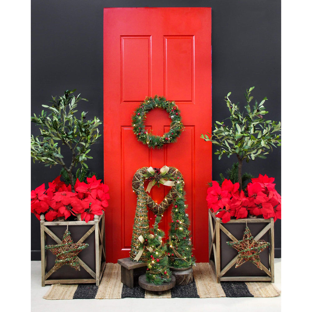 LVD Plastic Star Berry Twigs Home/Office/Living Room Christmas Decor 30x30cm — image 2
