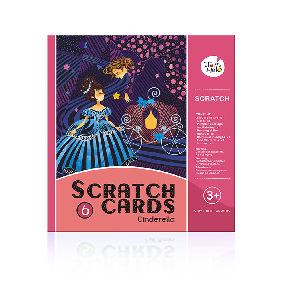 Jarmelo Scratching Drawing Creative Card Kids Play Set Cinderella w/Stylus 3+ — image 2