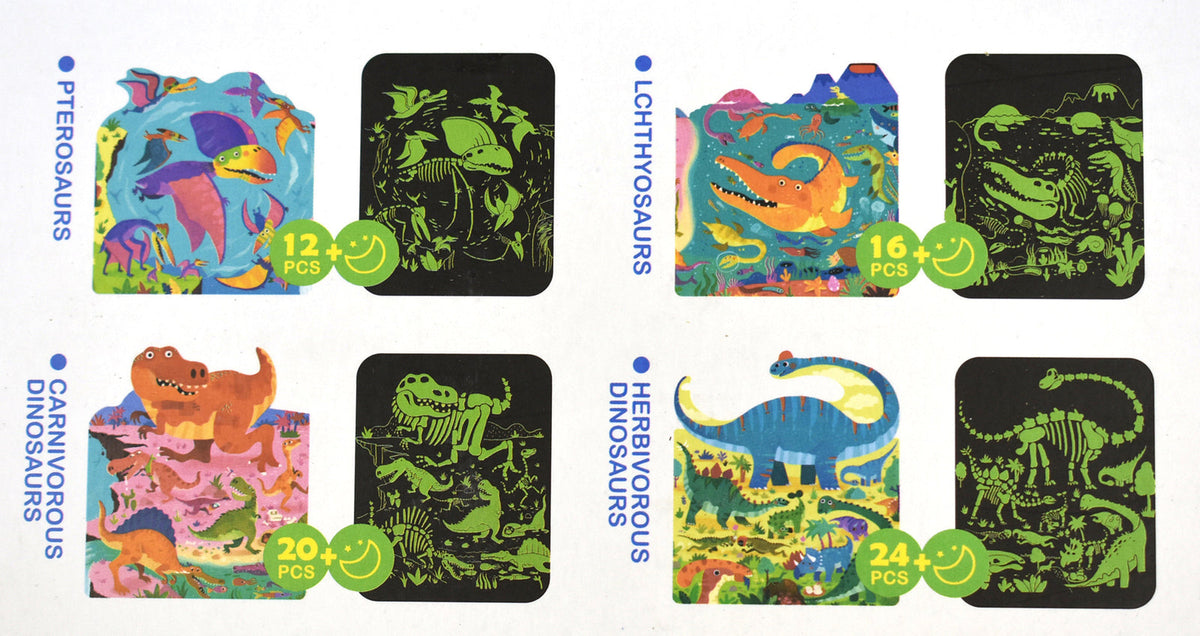 Jarmelo 4 In 1 Dinosaurs Glow In The Dark Jigsaw Puzzle Set For Children 3+ — image 2