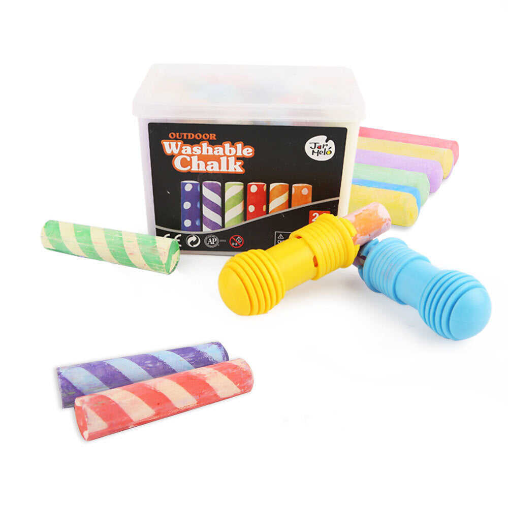 Jamelo Jarmelo Outdoor Washable Sidewalk Chalk 24 Colours Kit/Holders Kids Arts/Craft — image 2