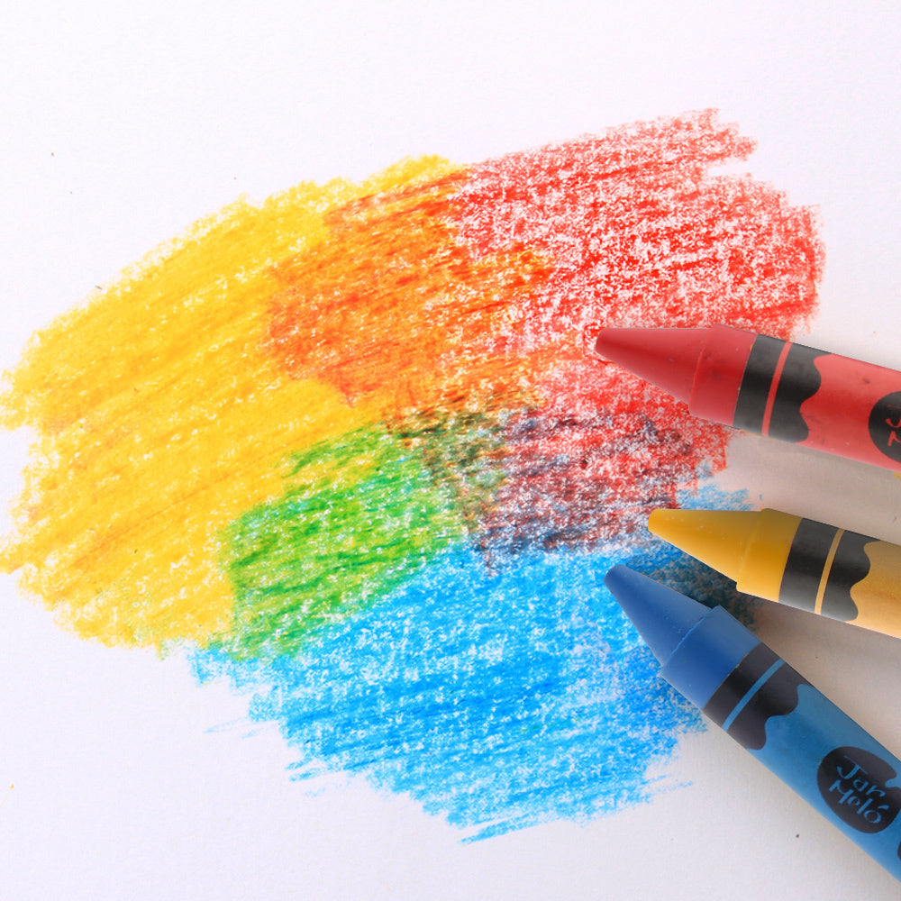 Jarmelo 12pc Kids/Children Colouring/Art Washable Crayons Sticks Bulk Set 2+ (8 Pack) — image 4