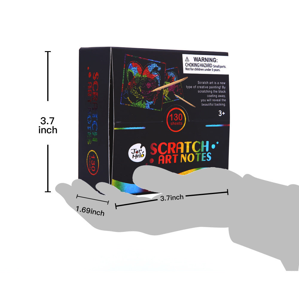 Jarmelo Scratching Draw Rainbow Card Kids Play Set Glittery Notes w/Stylus 3+ — image 5