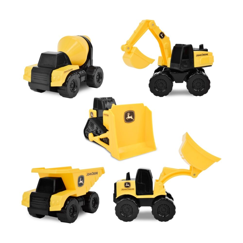 John Deere Construction Vehicles Mini Set Realistic Working Parts Kids Toy (5 Pieces)