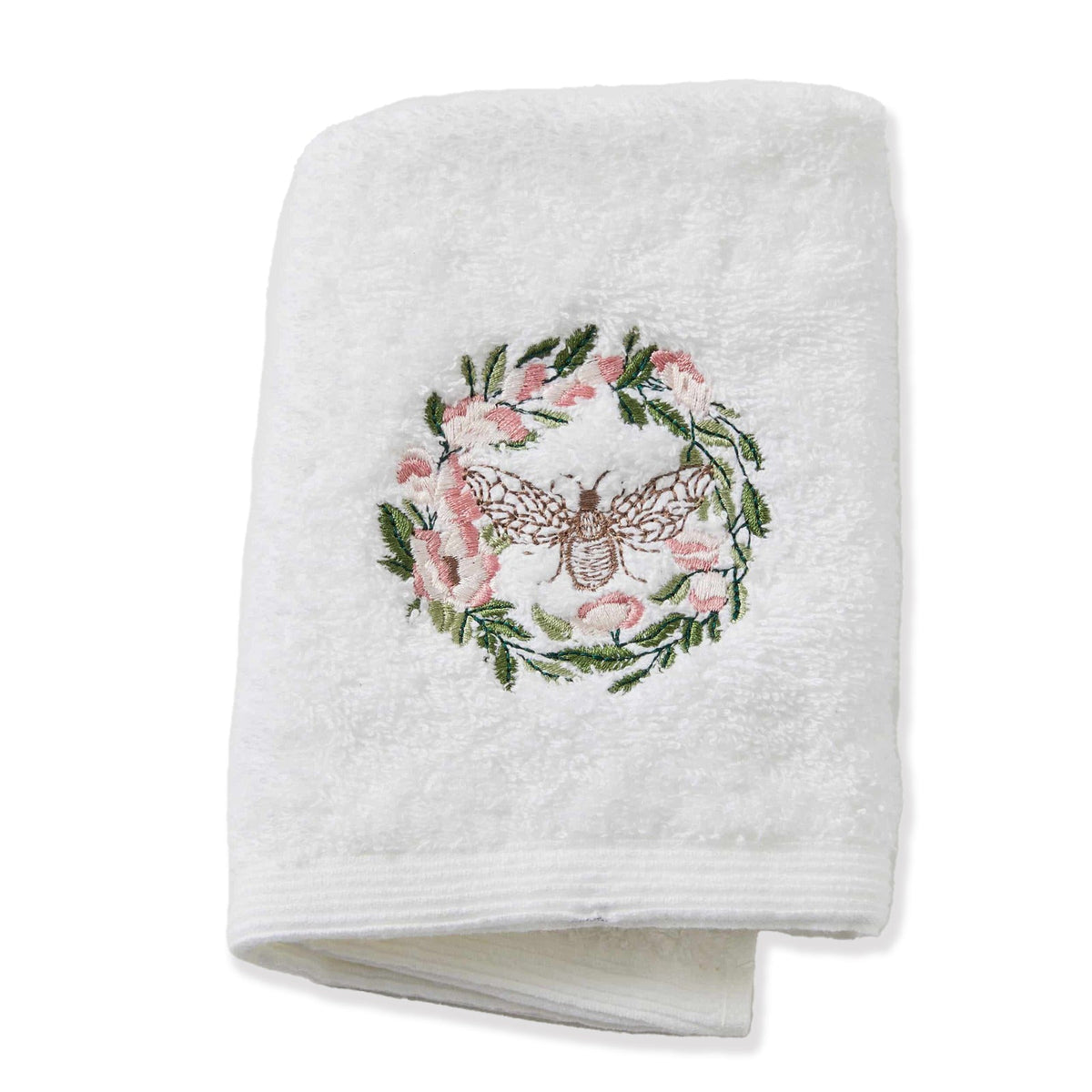 Pilbeam Living Floral Bee 32x32cm Cotton Face Washer Absorbent Towel Cloth White