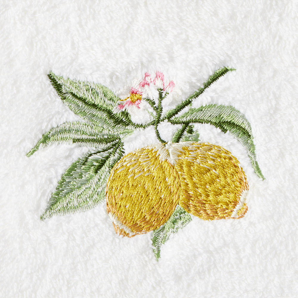 Pilbeam Living Cotton Limetta Face Washer Hand Towel Bathroom Decor WHT/Lemon — image 3
