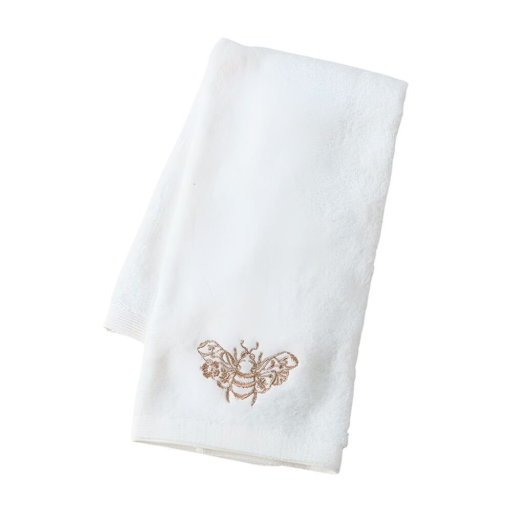 Pilbeam Living White Embroidered Beebee Hand Towel 100% Cotton Absorbent