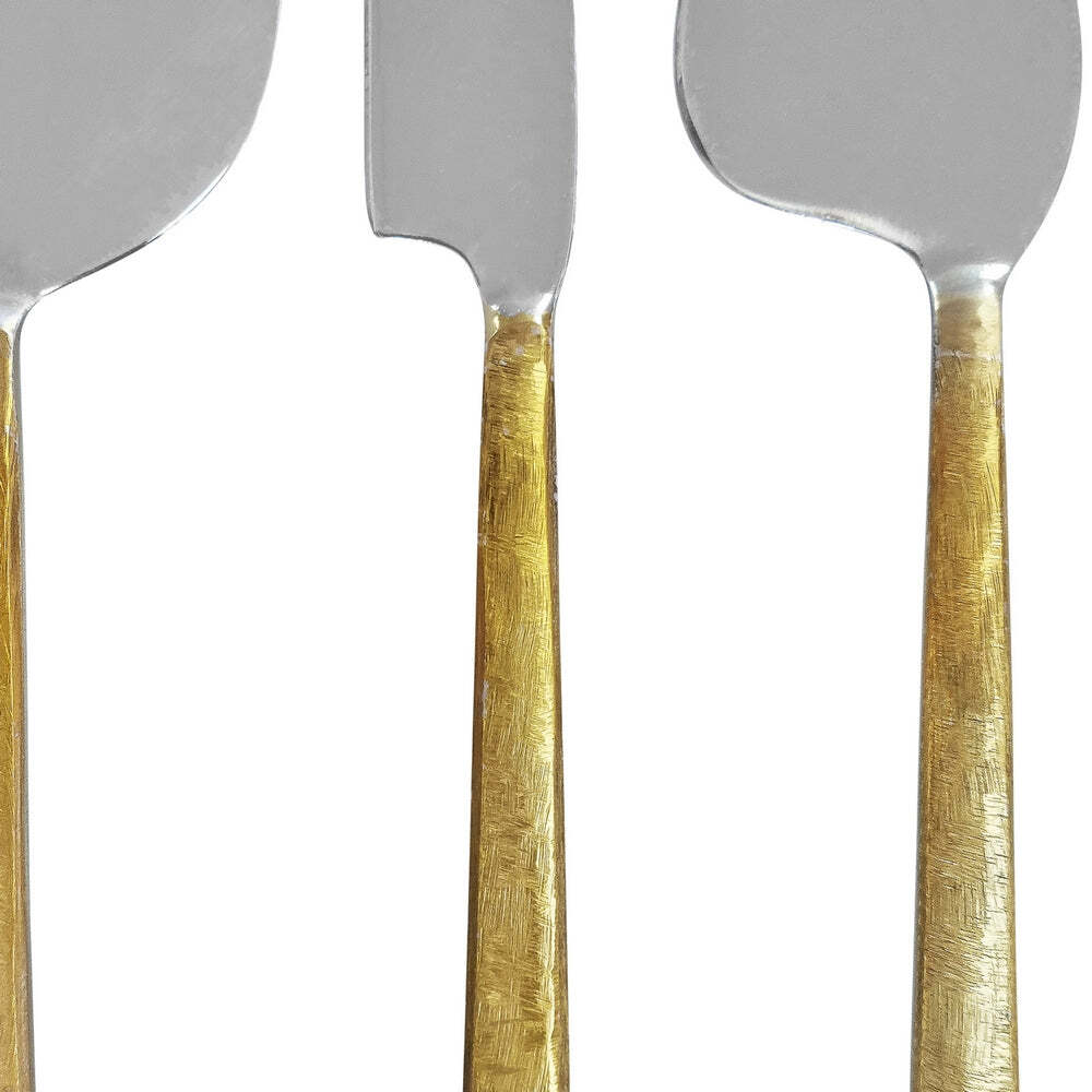 J. Elliot J.Elliot Milan Stainless Steel Spreader Cheese Knife Cutlery Set Silver/Gold (3 Pieces) — image 2