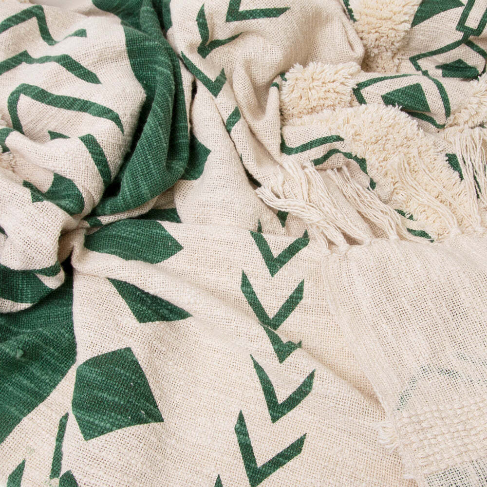 J. Elliot J.Elliot Andie 130x170cm Cotton Throw Blanket Home/Sofa Decor Cream & Foliage — image 3