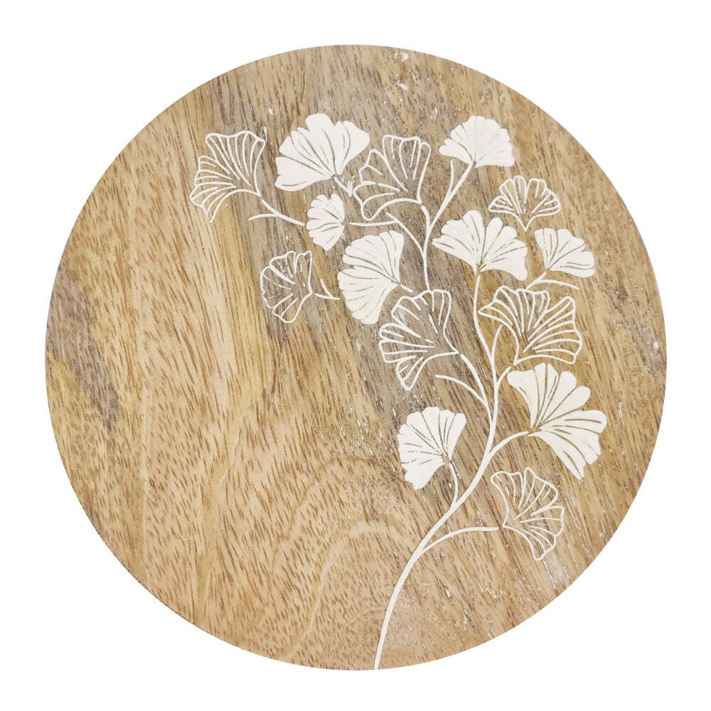 J. Elliot J.Elliot Home Ginkgo 15cm Round Mango Wood Trinket Box Storage Decor Natural — image 3