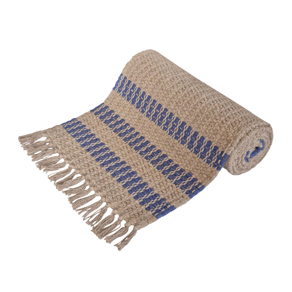 J. Elliot J.Elliot Home Conner 37x180cm Jute Table Runner Rectangle Dining Decor Navy