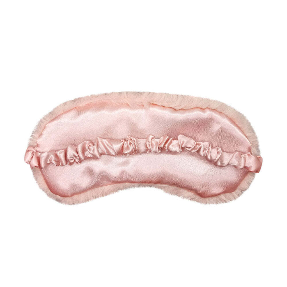 J. Elliot Home Layla Faux Fur Eye Mask Sleeping Face Cover 20x10cm Soft Pink