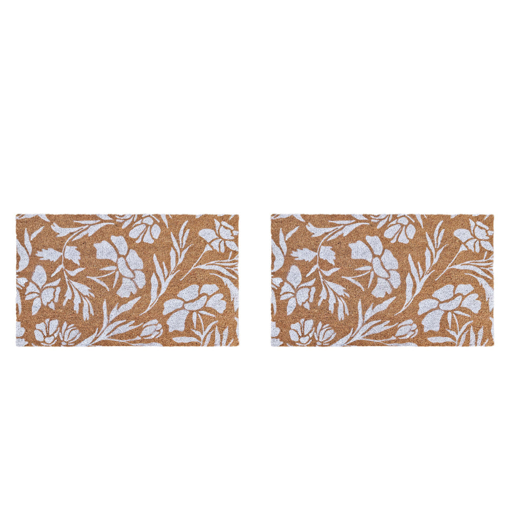 J. Elliot Home PVC Backed Coir Mat 45x75cm Jasmine (2 Pack)