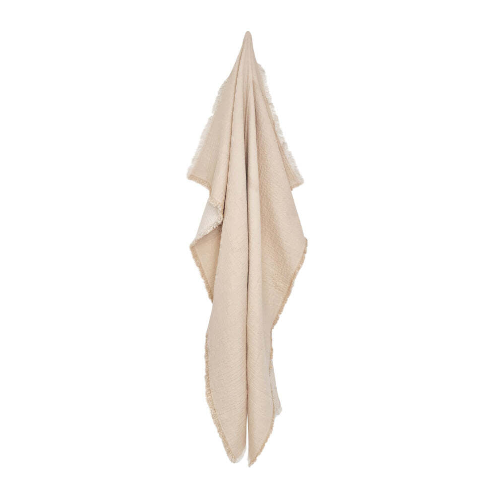 J. Elliot J.Elliot Home Hayley 130x160cm Cotton Throw Blanket Decor Warm Taupe & Cream — image 2