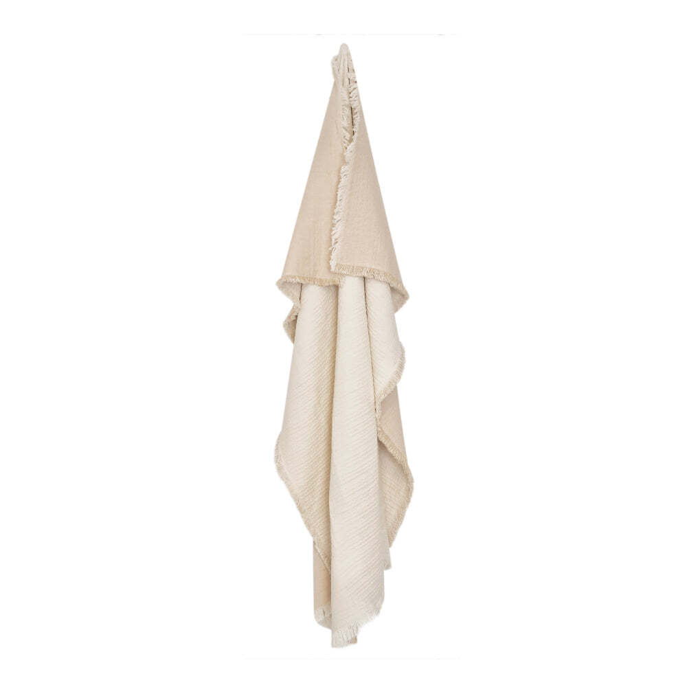 J. Elliot J.Elliot Home Hayley 130x160cm Cotton Throw Blanket Decor Warm Taupe & Cream — image 3