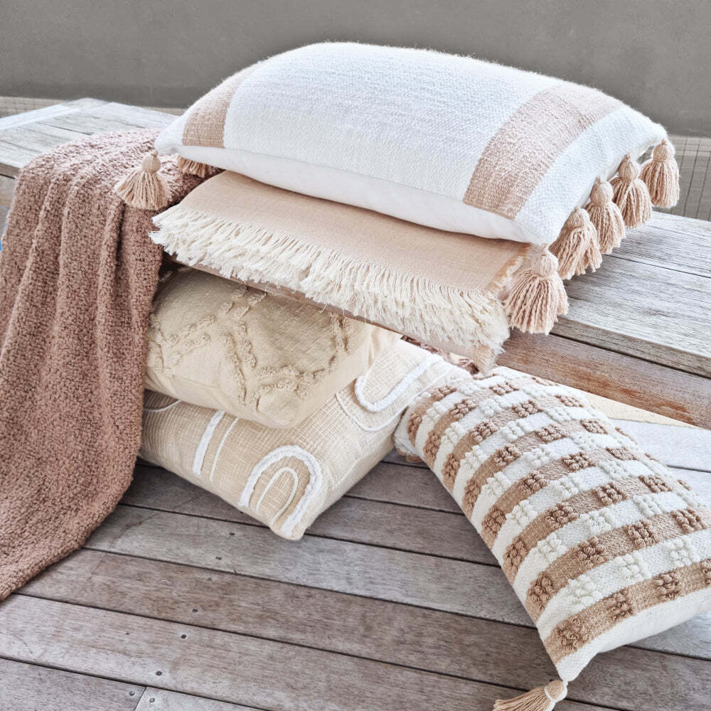 J. Elliot J.Elliot Home Hayley 130x160cm Cotton Throw Blanket Decor Warm Taupe & Cream — image 5
