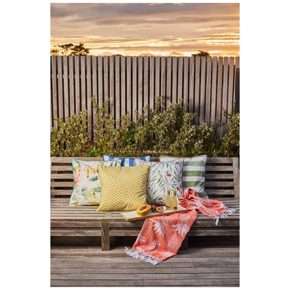 J.Elliot Home 50x50x12cm Green & Orange Banksia Outdoor Cushion Pillow Decor — image 4