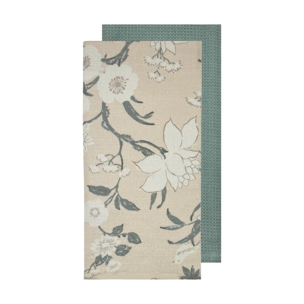 J.Elliot Home Nordhem Tea Towels 50x70x0.2cm Warm Beige Floral Multi (2 Pieces)
