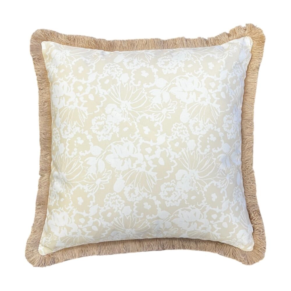 J.Elliot Home 50x50x12cm Taupe & Olive Grace Outdoor Cushion Pillow Decor