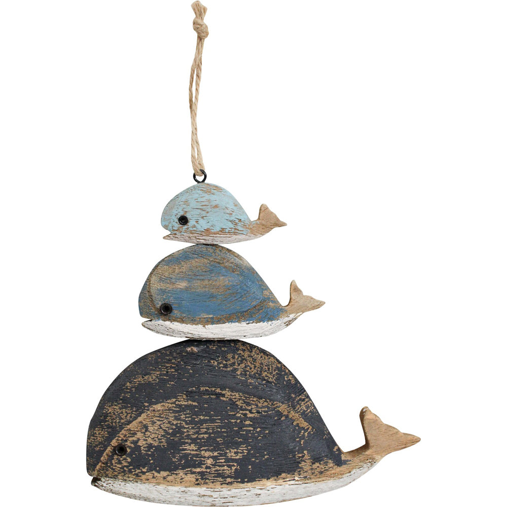 LVD Whale Stacker Hanger Wooden Hanging Ornament Home/Room Decor 15x16cm