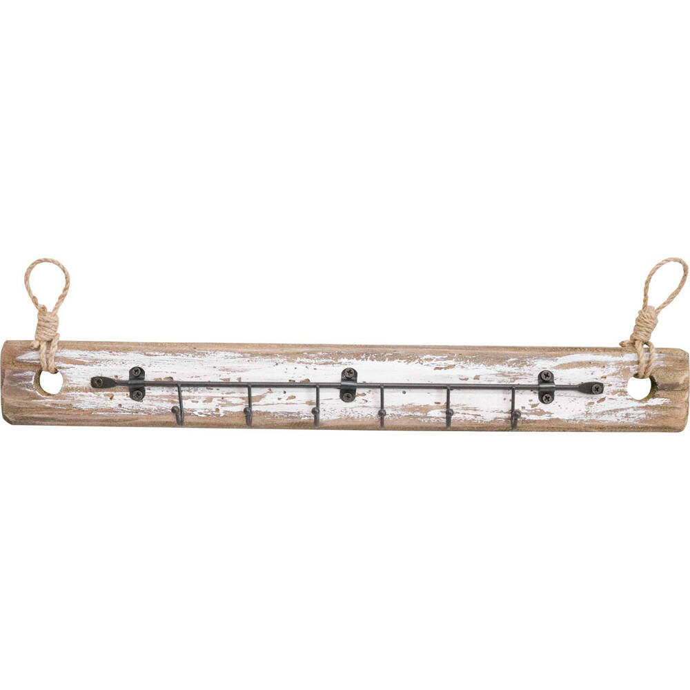 LVD Reclaimed Wood Rustic Wall Mounted Hooks/Hanger Small Home Decor 44x5.5cm