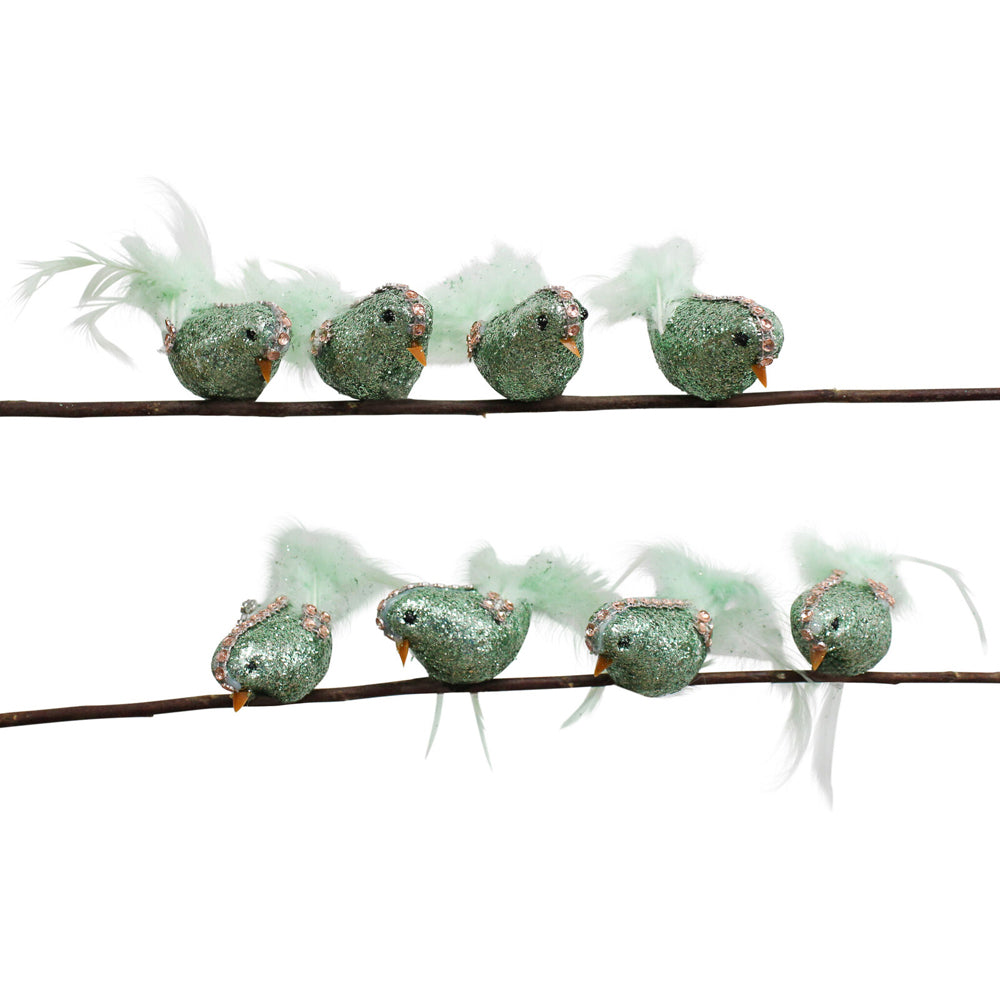 LVD Clip Birds Bayleaf Home/Living Room Xmas Tree Display Decor 14cm (8 Pieces)