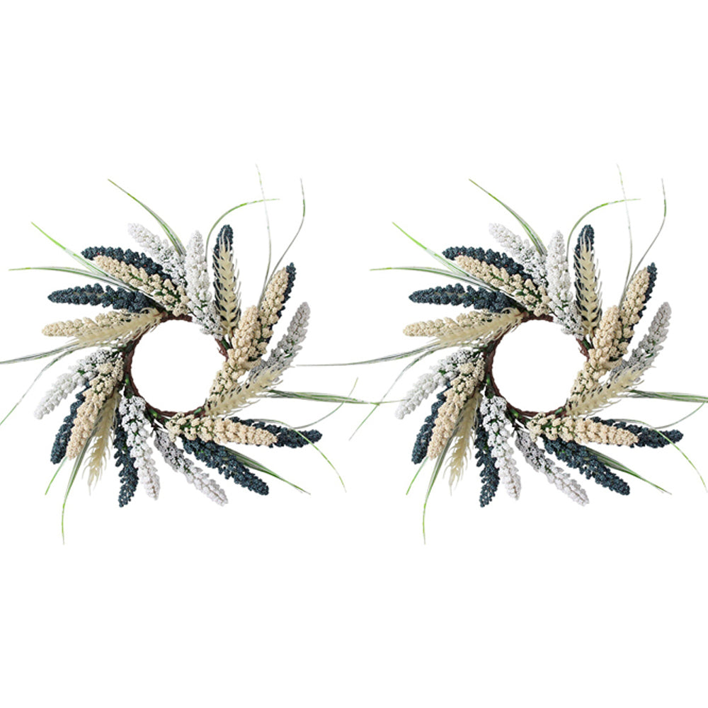 LVD Candle Wreath Ring 30cm Plastic Hamptons Table Centerpiece Home Decor Display (2 Pack)