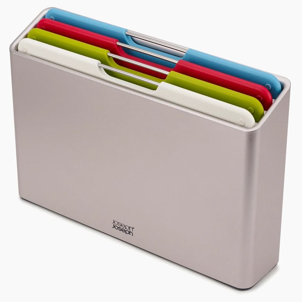 Joseph Joseph Folio 20x30cm Regular Colour Coded Chopping Board Set Silver (4 Pieces)
