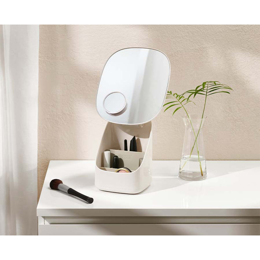 Joseph Joseph Viva Compact Pedestal Mirror w/ Cosmetic Storage Organiser Shell — image 2