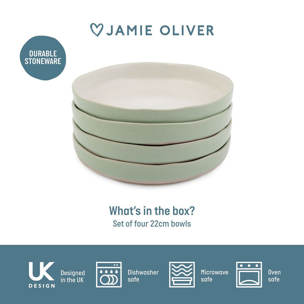 Jamie Oliver 2x 4pc Stoneware Big Love Dishy Bowl Set 22cm Durable Stone — image 4