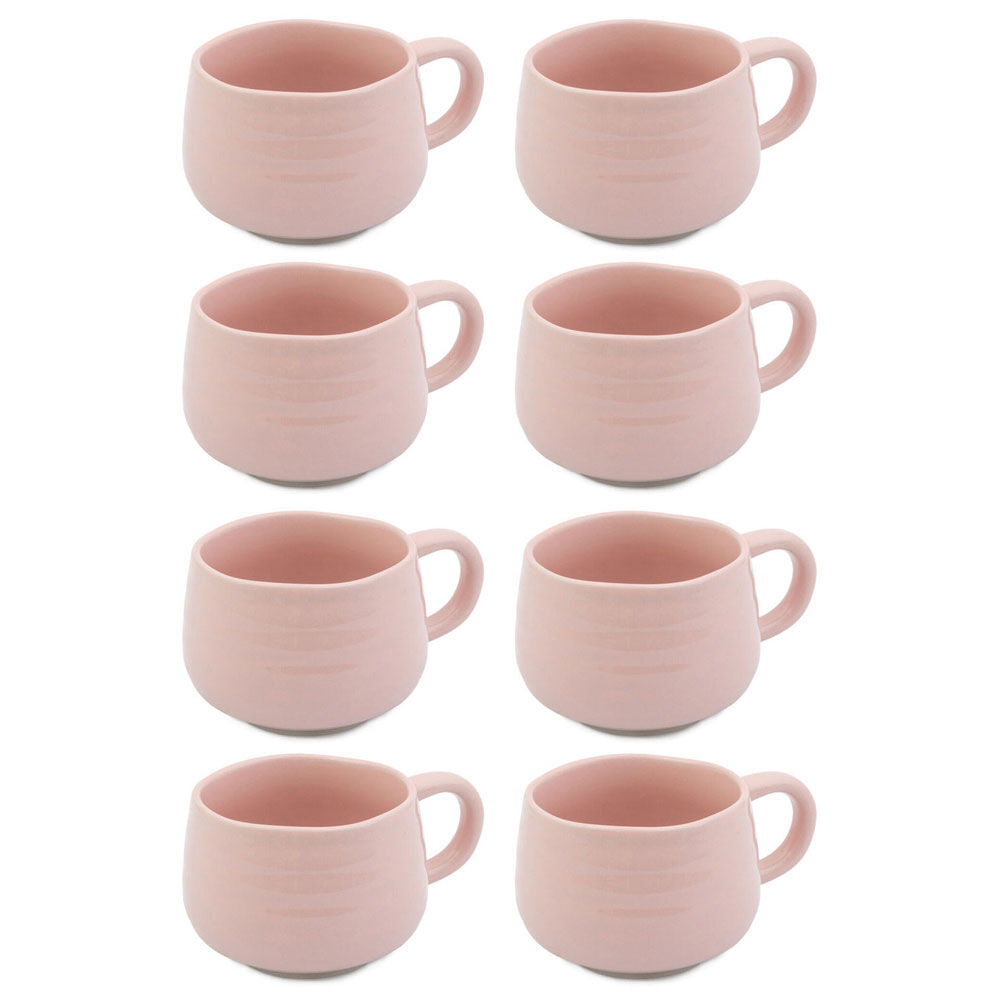 Jamie Oliver Big Love Cosy Cuppa Coffee Mug w/ Handle 375ml Stoneware Pink (8 Pack)