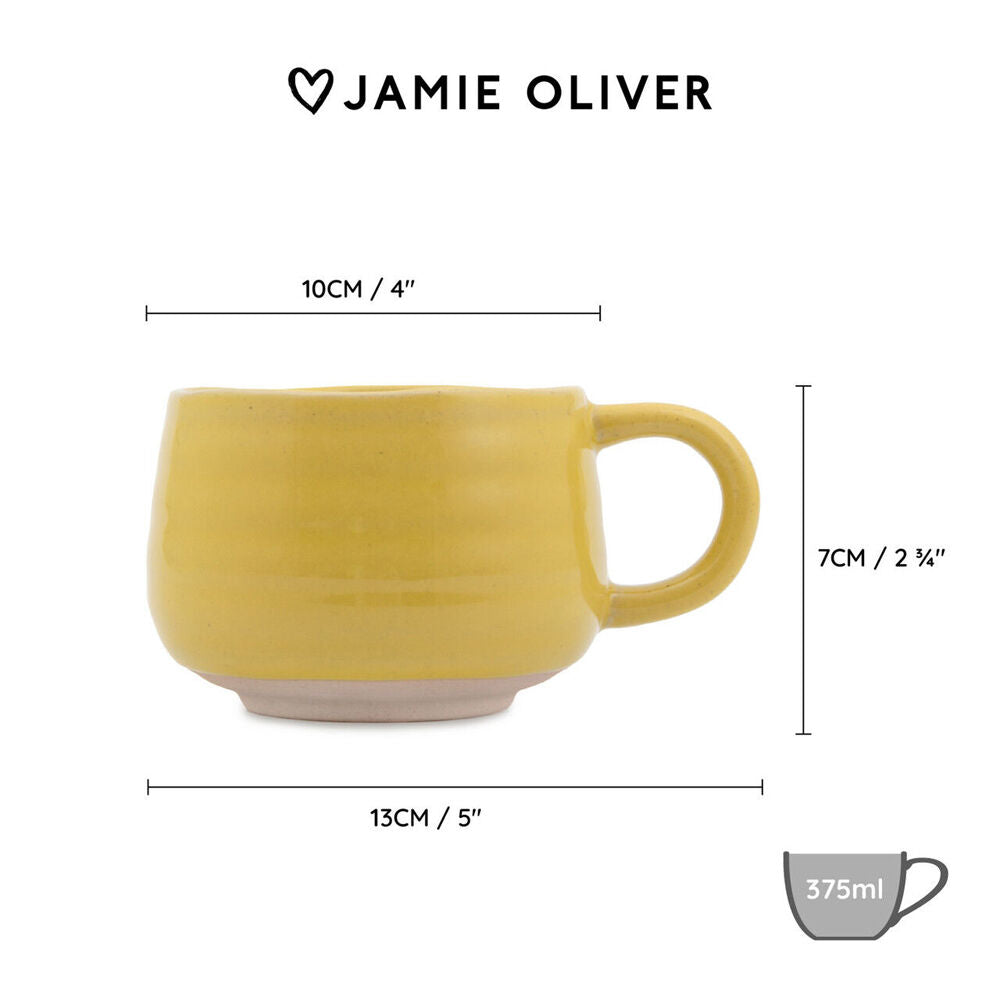 Jamie Oliver Big Love Cosy Cuppa Coffee Mug w/ Handle 375ml Stoneware Yellow — image 3