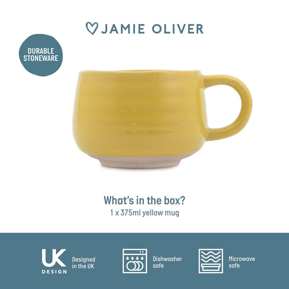 Jamie Oliver Big Love Cosy Cuppa Coffee Mug w/ Handle 375ml Stoneware Yellow — image 5