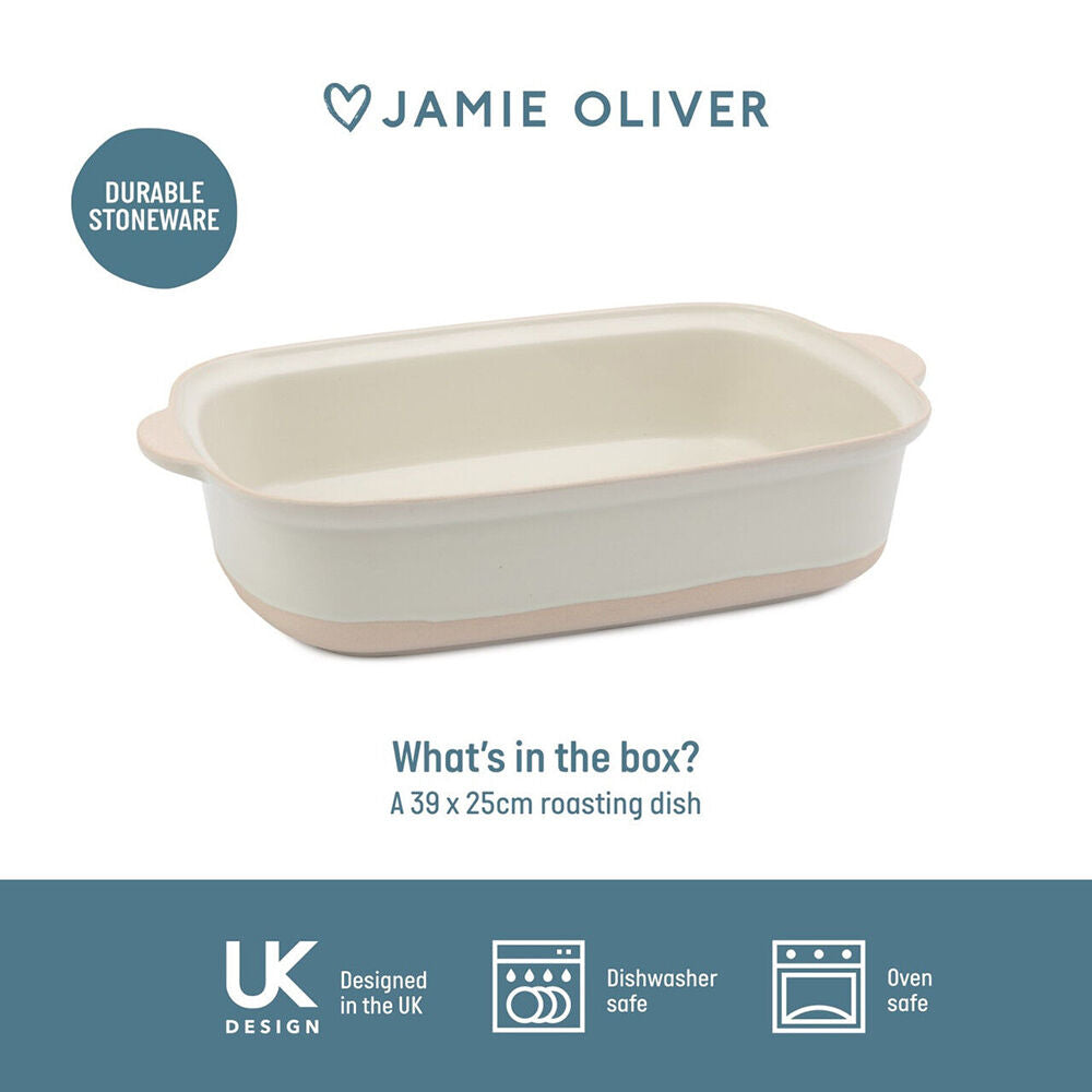 Jamie Oliver Stoneware Big Love Epic Roaster Serving Dishware 39x25cm White — image 5