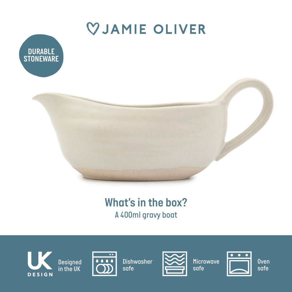 Jamie Oliver Big Love Great 400ml Gravy Boat Stoneware Container w/Handle WHT — image 4