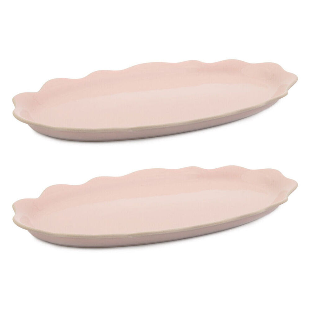 Jamie Oliver Big Love Pass-Me Platter Serving Plate Stoneware 35x20cm Pink (2 Pack)