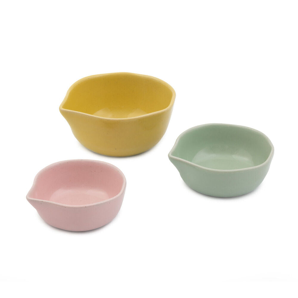 Jamie Oliver Big Love Pinch-Me Pots Measuring Bowl Cup Stoneware Set (3 Pieces)