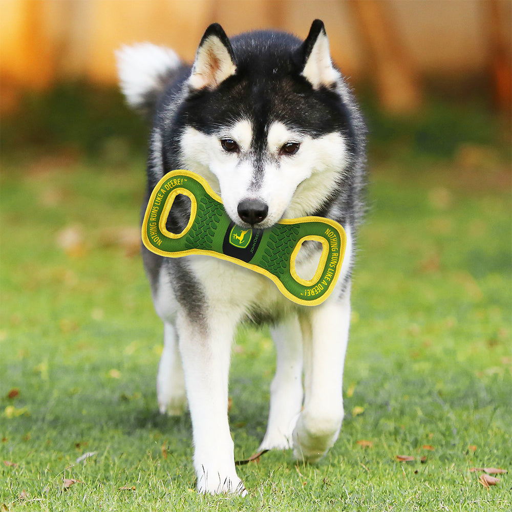 John Deere Licensed Pet Accessories Dog Nylon Web Binding Squeaker Tug Toy — image 2