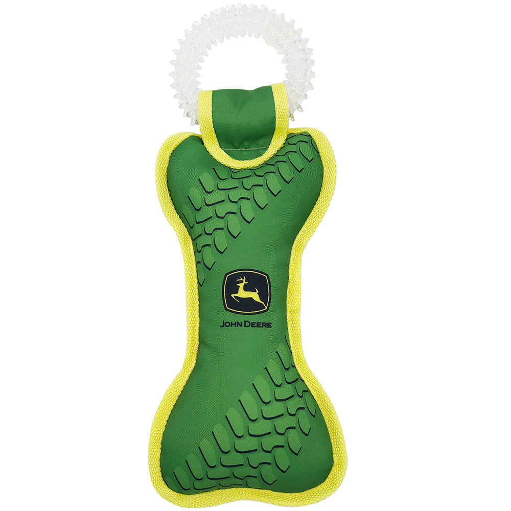 John Deere Licensed Pet Accessories Dog Dental Ring Squeaker Tug Chew Toy