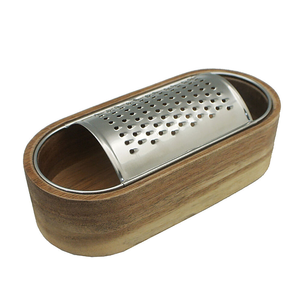 Essen Acacia Wood Grater 15x7x4cm with Storage Box Kitchen Gadgets Brown (2 Pack) — image 2
